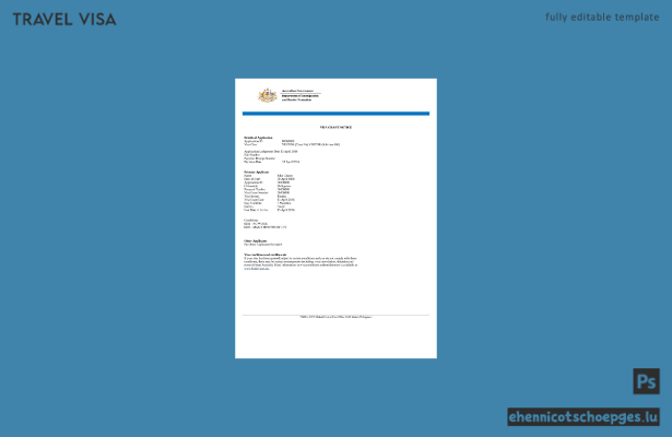 Australisches E-Visum als Beispiel in Word und PDF (Vorschau)